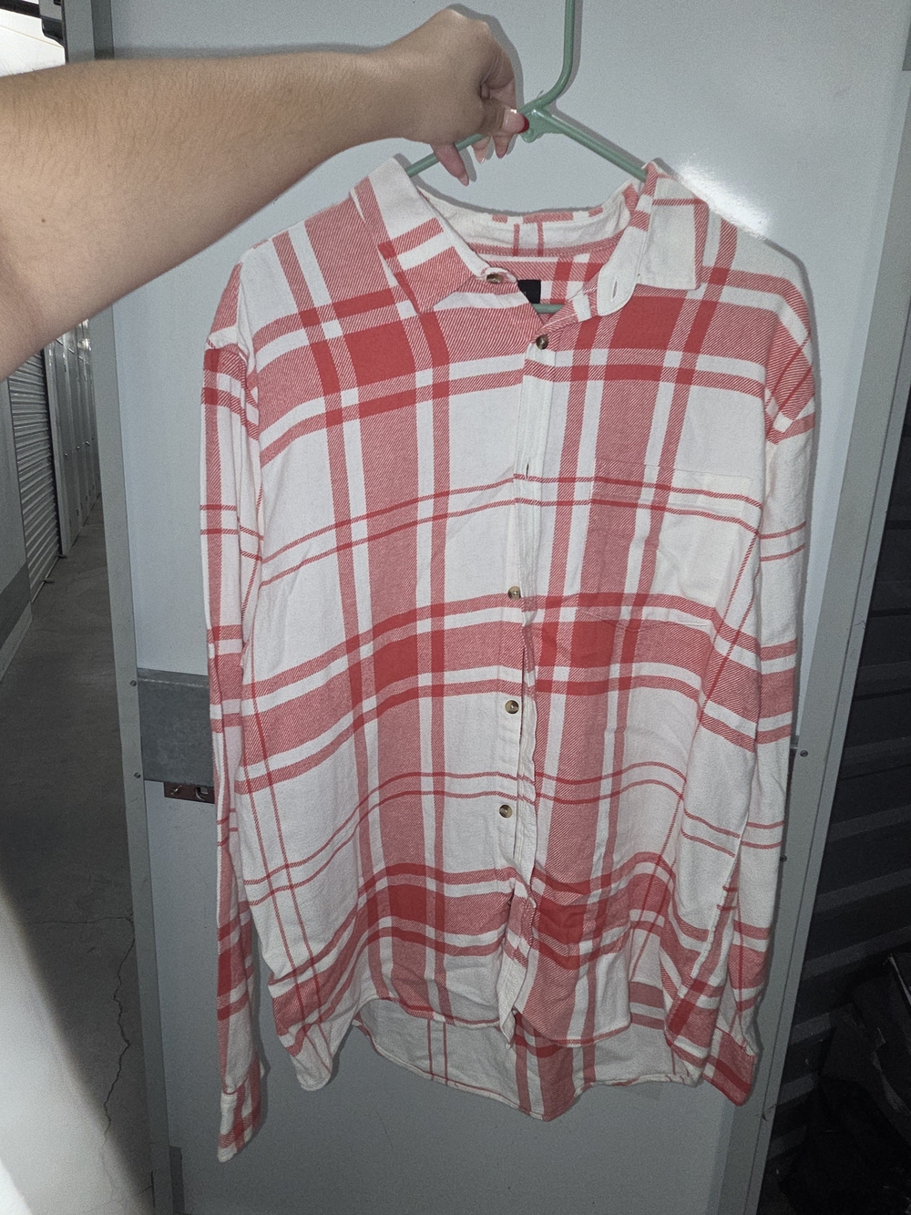 Cotton On Red & White Plaid Button-Down Shirt